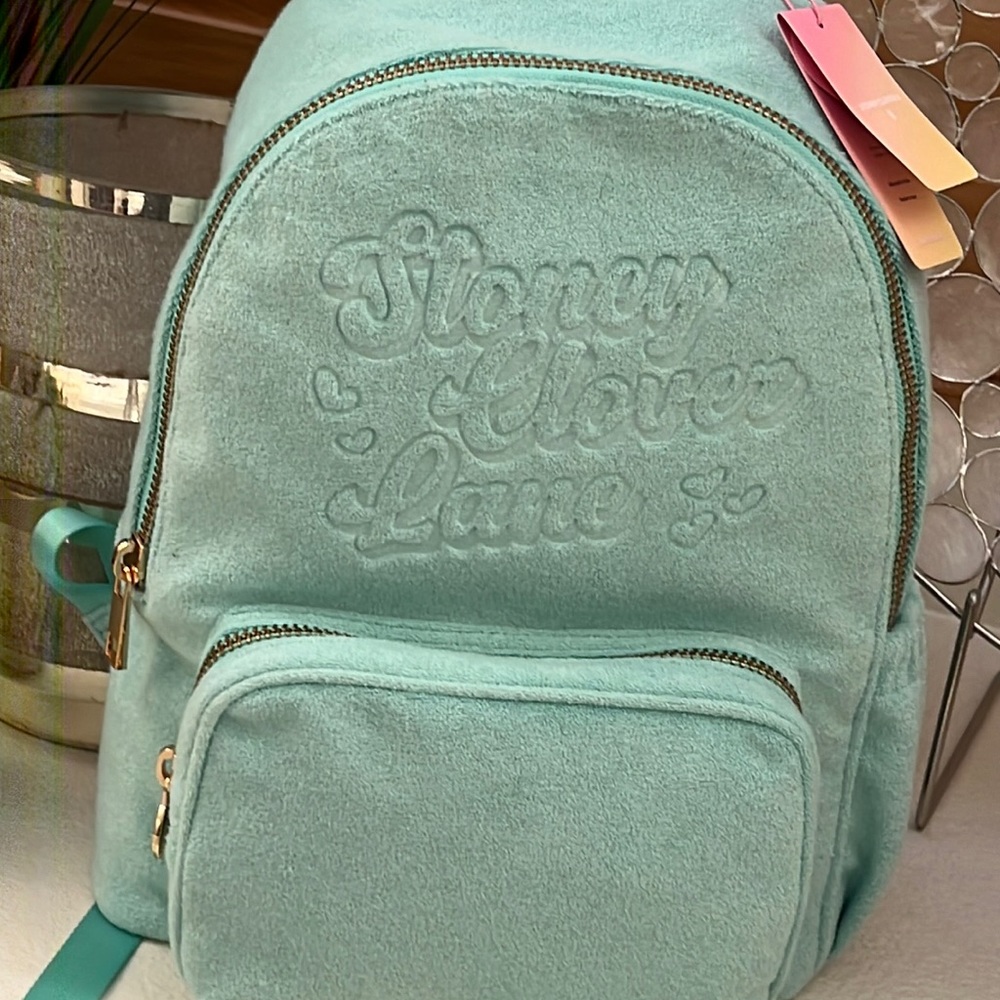 Stoney Clover Lane x Target green terry cloth backpack New